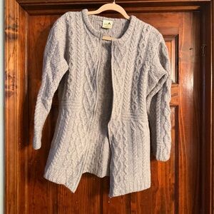 Cozy Heather Gray Cable Knit Cardigan